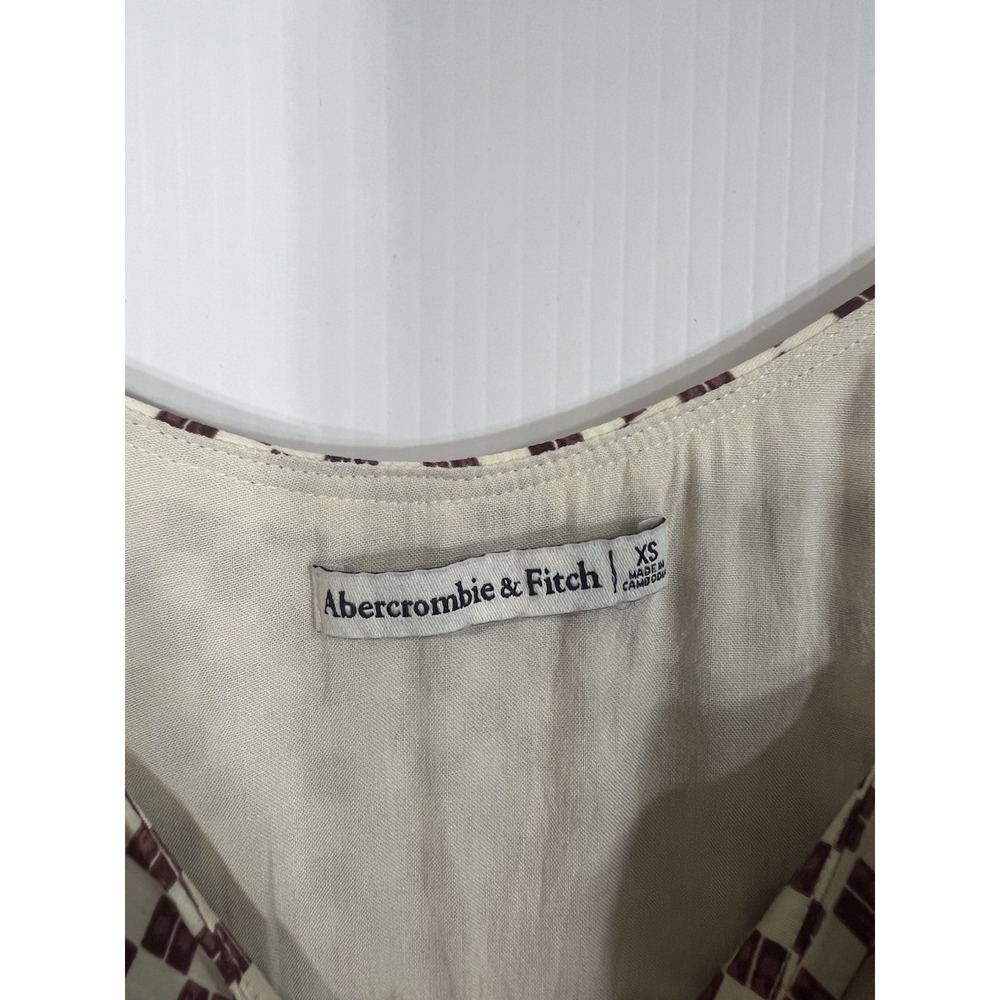 Abercrombie & Fitch Tiered Trapeze Midi Dress Size XS Checkered Pockets *FLAW* - Picture 9 of 14